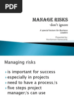 Manage Risks in Projects