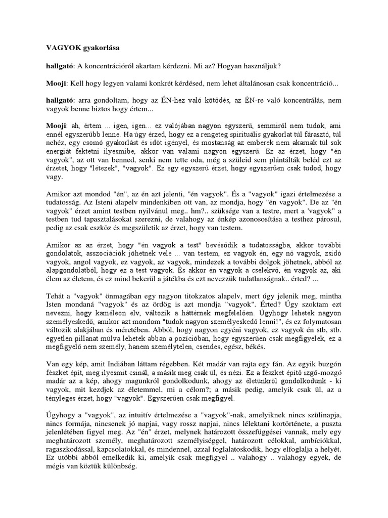 A VAGYOK Gyakorlása | PDF