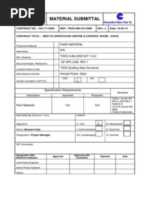 Material Submittal