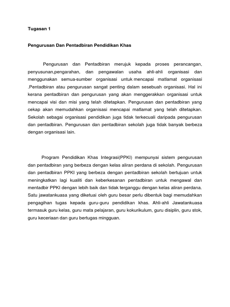 Pengurusan Dan Pentadbiran Pendidikan Khas Pdf