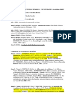 Programa Da Disciplina Memória e Sociedade I