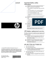 HP UPS Battery Replacement Installation Instructions