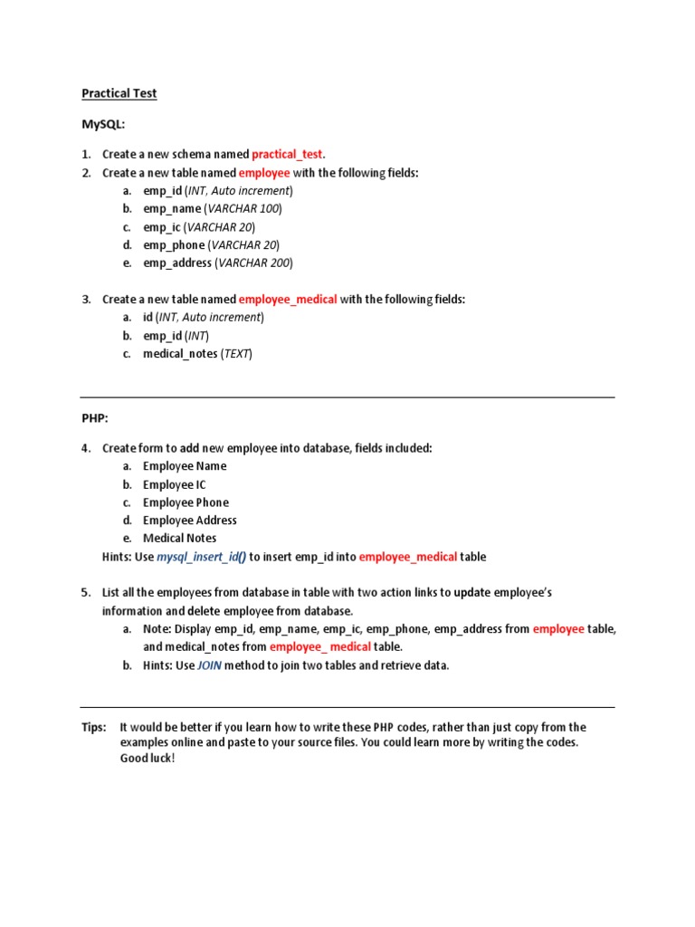 Practical Test | PDF | Teaching Methods & Materials