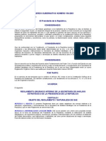 Acuerdo Gubernativo 154-2001 Reglamento Orgánico Interno de La Secretaría de Análisis Estratégico de La