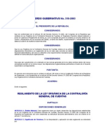 ACUERDO GUBERNATIVO No 318-2003 REGLAMENTO DE LA LEY ORGÁNICA DE LA CONTRALORÍA GENERAL DE CUENTAS