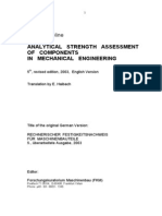 Analytical Strength Assessment of Components In Mechanical Engineering