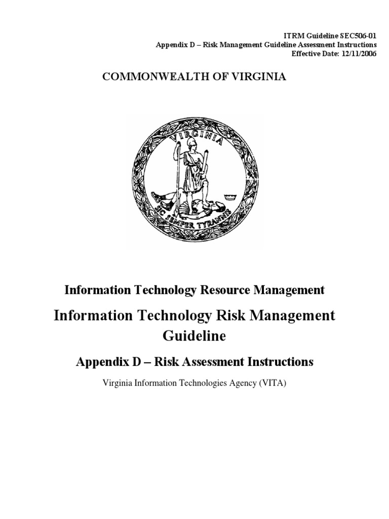 Information Technology Risk Management Guideline: Commonwealth of ...