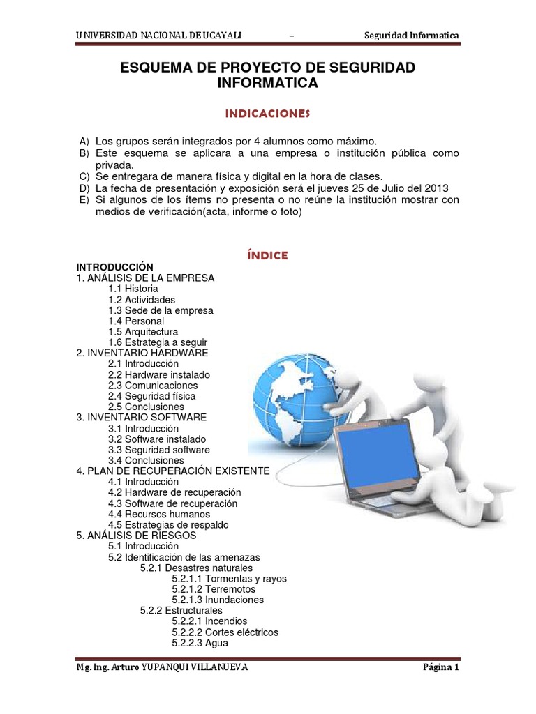 Esquema de Proyecto de Seguridad Informatica | PDF | La seguridad  informática | Seguridad