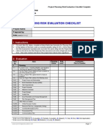 Project Planning Risk Evaluation Checklist: 1. Instructions