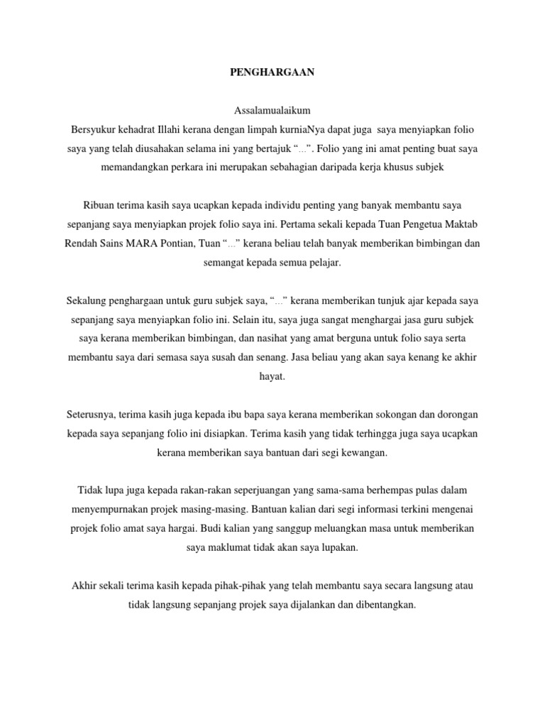 Contoh Surat Pelaksanaan Folio Sejarah