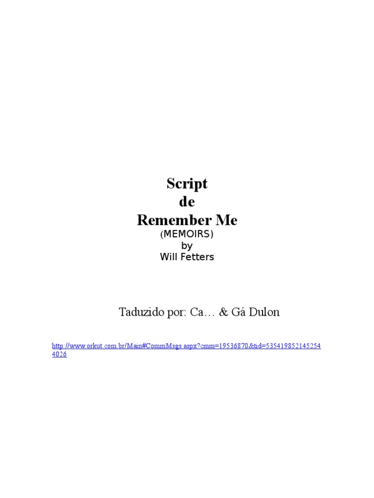 Script de Remember Me-Traduzido | PDF | World Trade Center (1973-2001)
