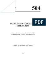 Testes Formativos Teoria e Metodologia Literarias Universidade Aberta