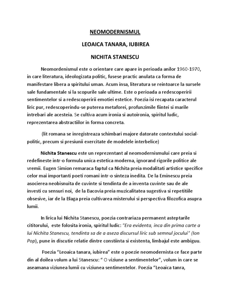 Leoaica Tanara Iubirea