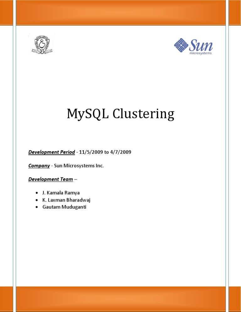 MySQL Clustering Title Page | PDF