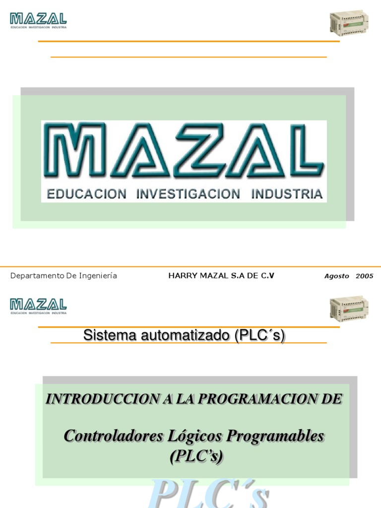 Introducción a PLC en Harry Mazal S.A. | PDF | Controlador lógico ...