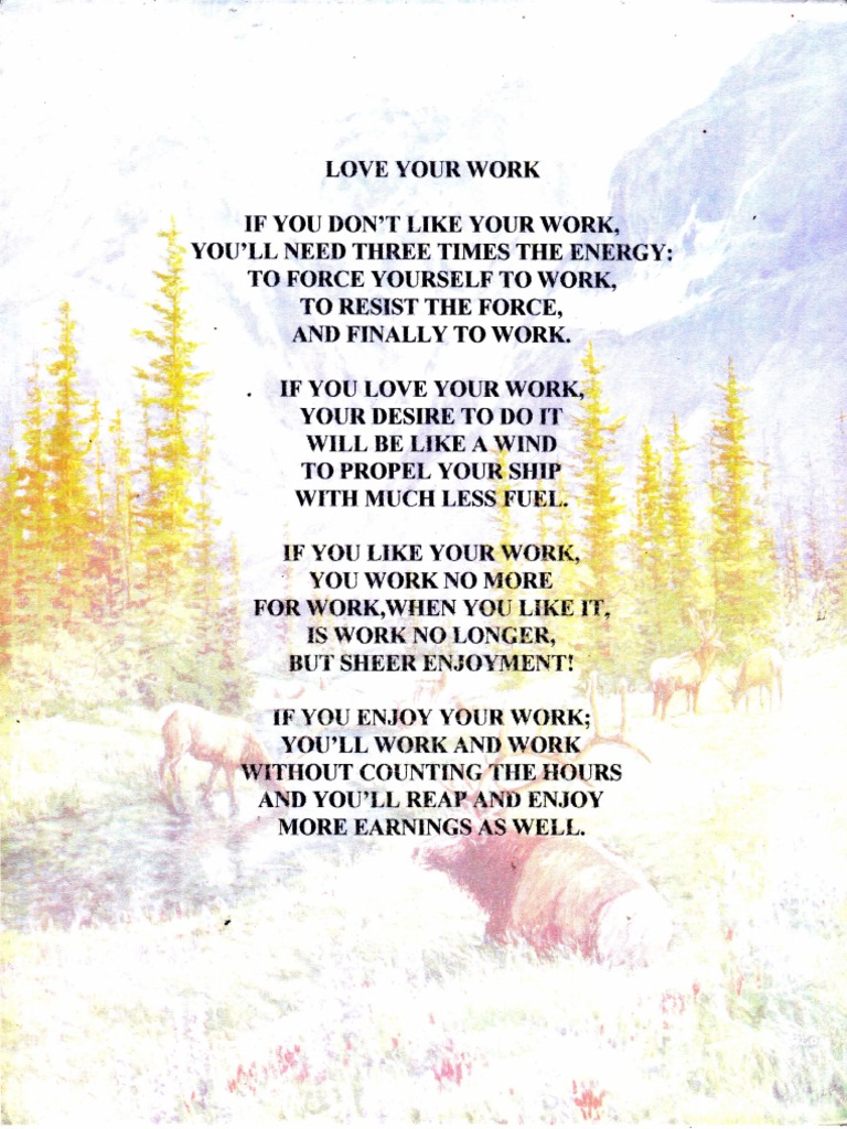 Love Your Work: A Poetic Reflection | PDF | Foreign Language Studies