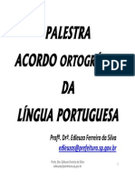 Palestra Nova Ortografia Da Lingua Portuguesa