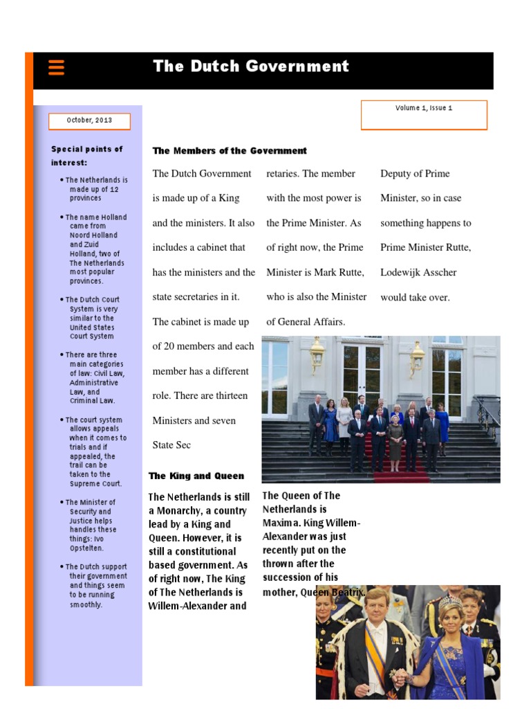 Overview of the Dutch Government Structure | PDF