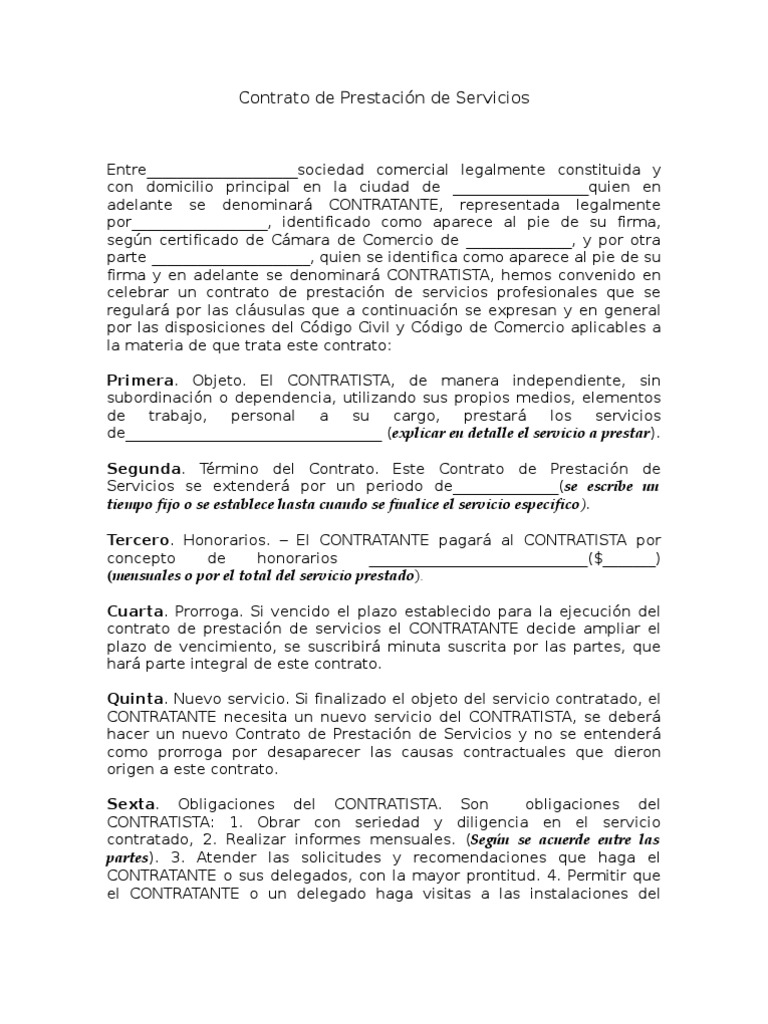 Minuta Contrato de Prestacion de Servicio | PDF | Gobierno | Justicia