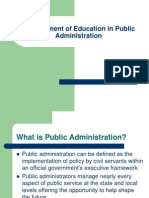 Development of Education in Public Administration