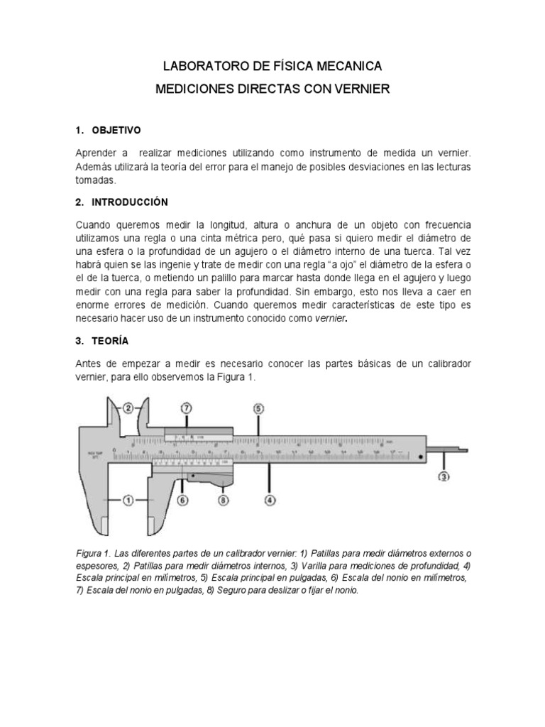 Mediciones Precisas con Calibrador Vernier | PDF | Observación ...