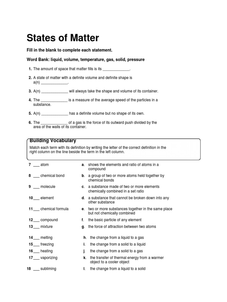 Ch 7 Worksheets