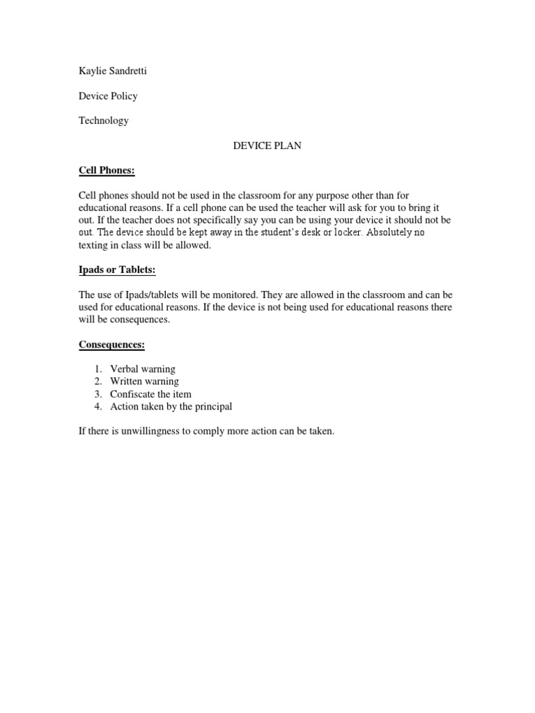 Technology Device Plan | PDF