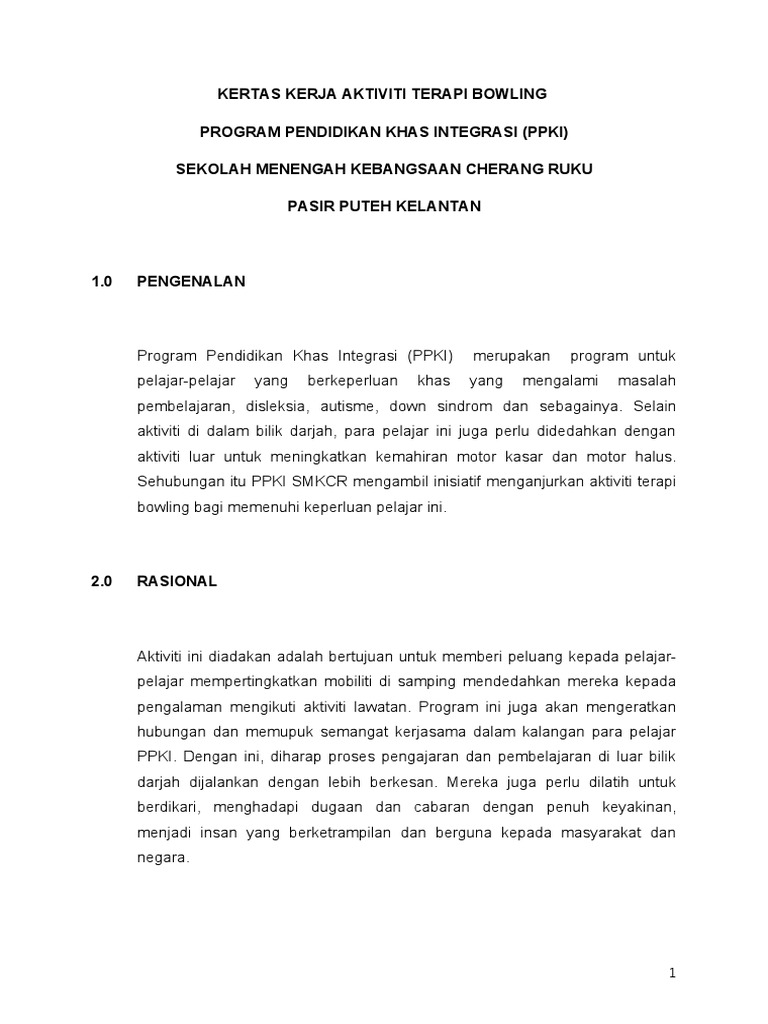 Kertas Kerja Bowling Pdf
