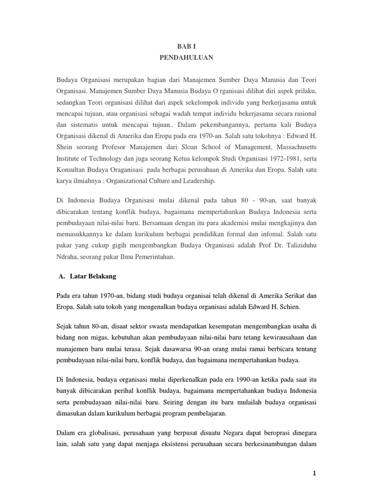 Makalah Pengertian Budaya Organisasi