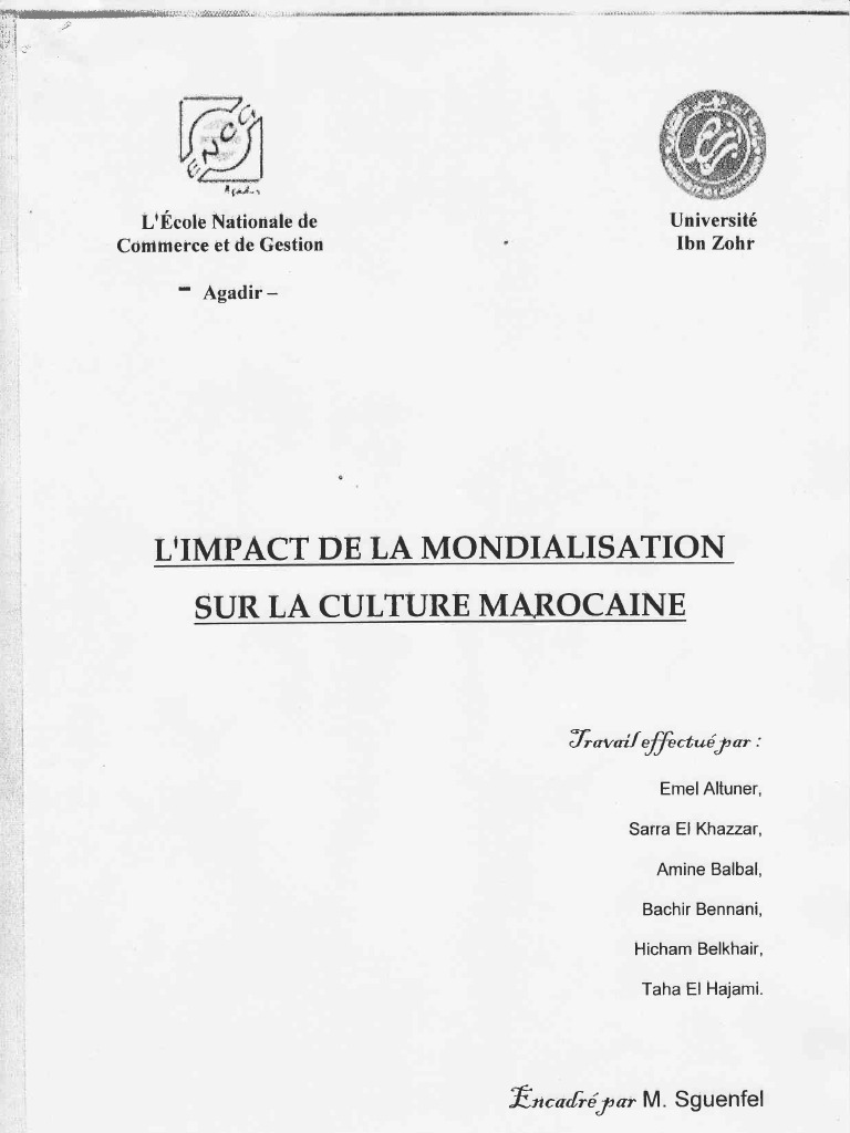 Impact de la Mondialisation sur la Culture | PDF | Maroc | Mondialisation