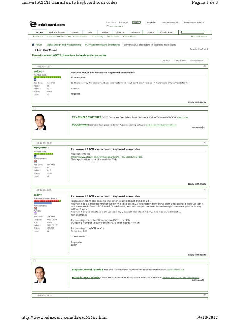 Convert ASCII Characters To Keyboard Scan Codes PDF Computer