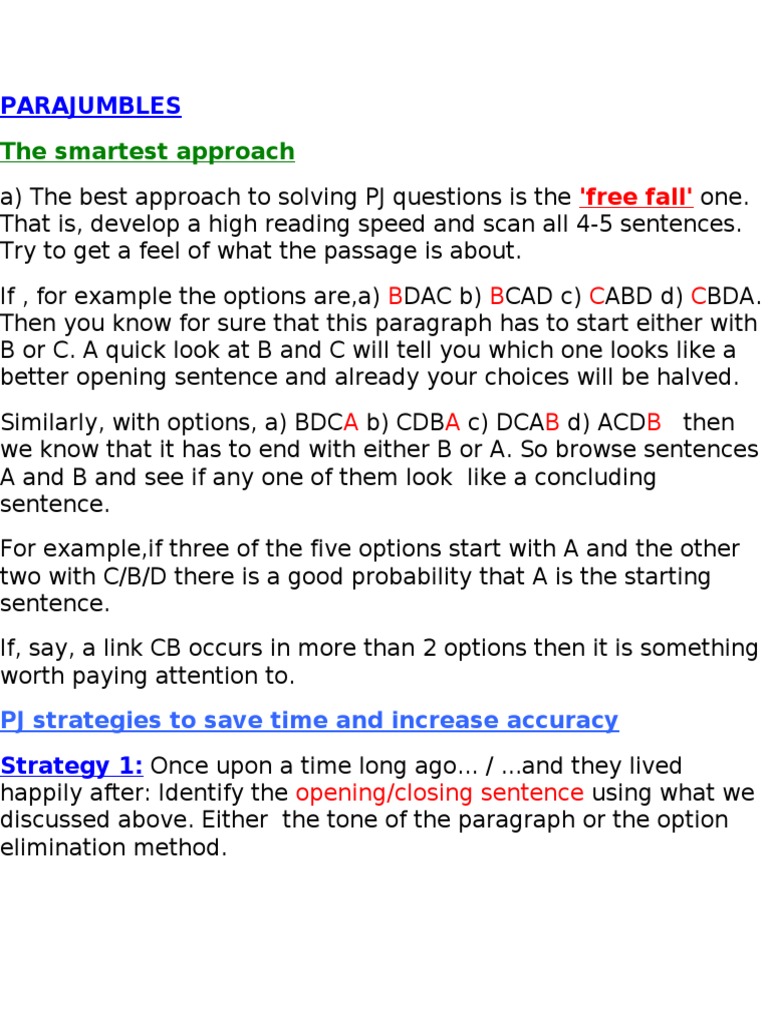 Parajumbles strategies to solve questions | PDF | Clock | Noun