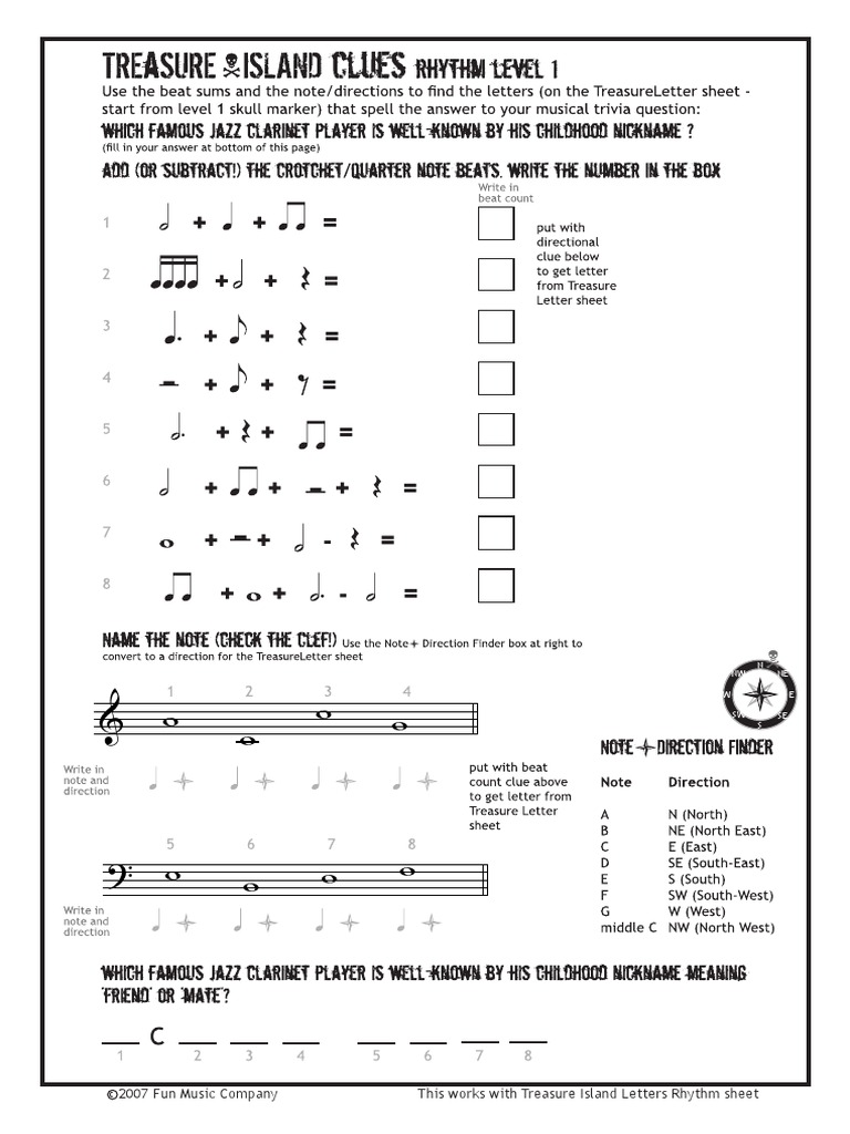 21 rhythm fun music theory worksheet