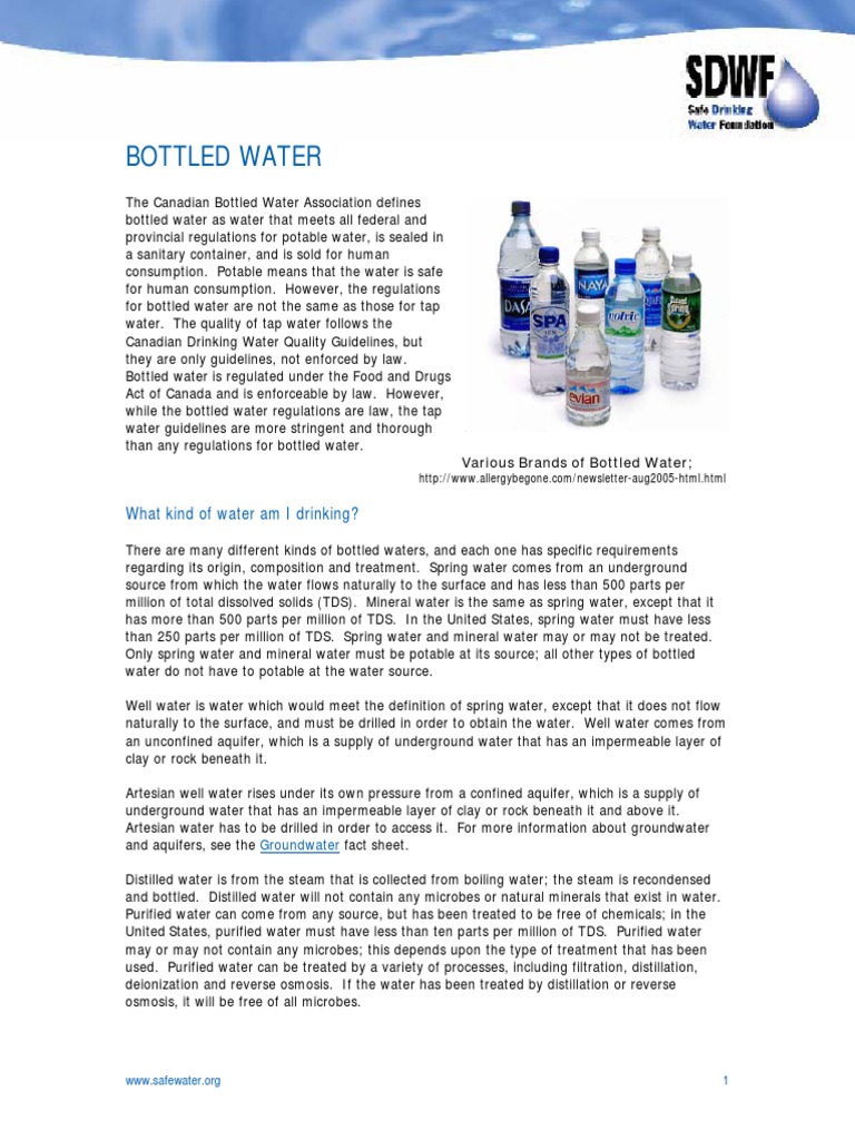 Bottled Water Pdf Pdf Bottled Water Tap Water