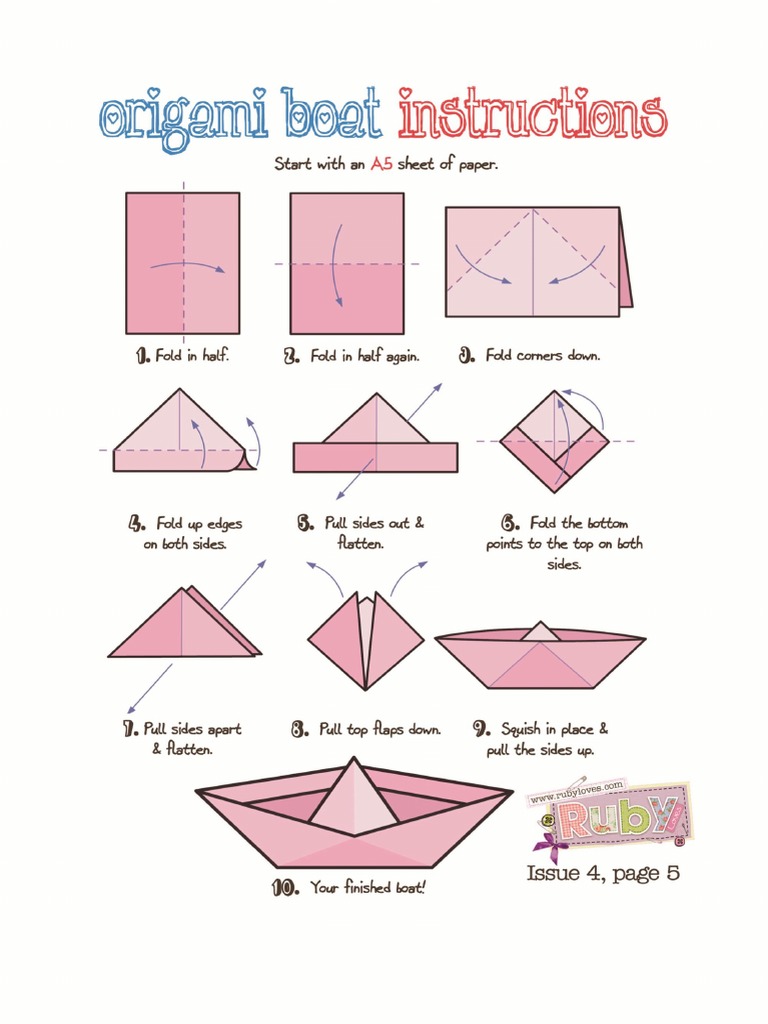 Origami Boat Instructions New | PDF