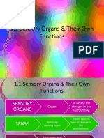 1.1 Sensory Organs Their Own Functions 3.1 Sensory Organs Their Own Functions