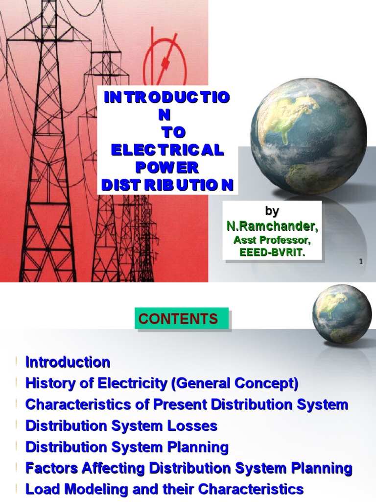 Introduction to Electrical Distribution System Electric Power