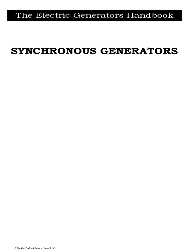 Synchronous Generators | PDF | Electric Generator | Electric Power System