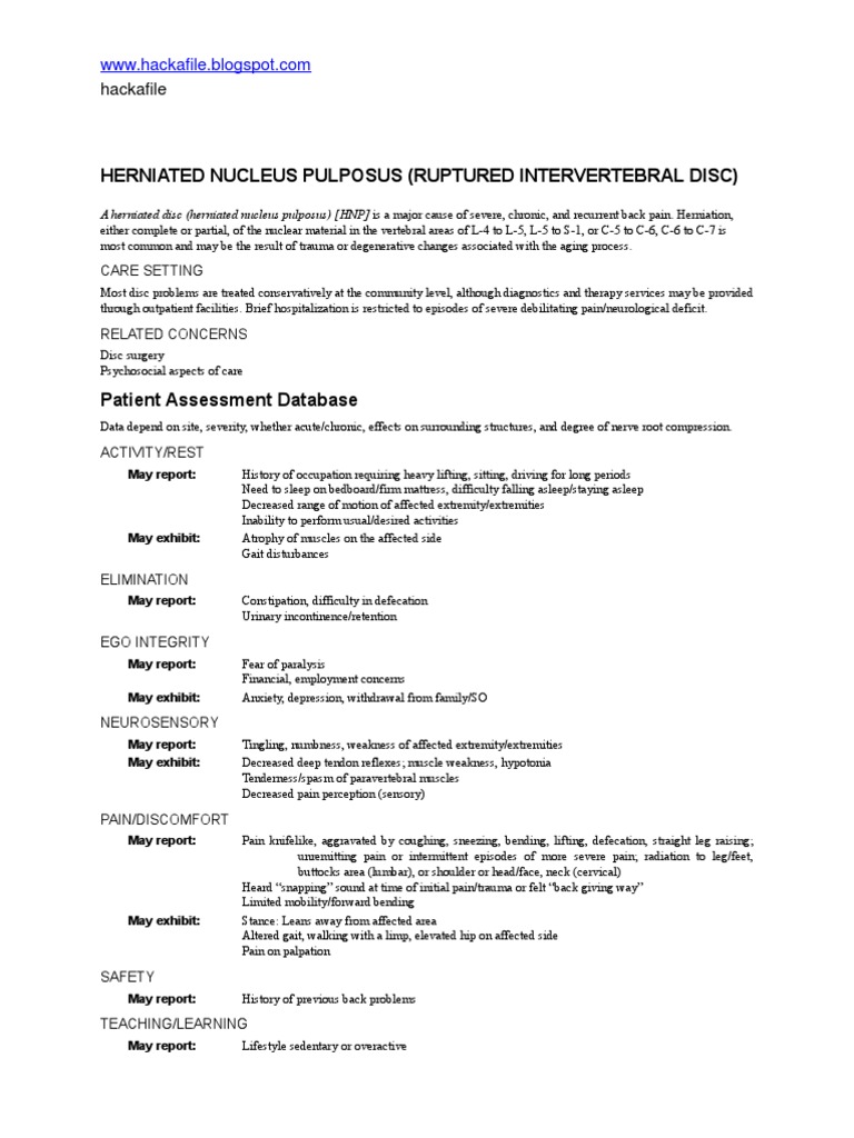 Nursing Care Plan For 