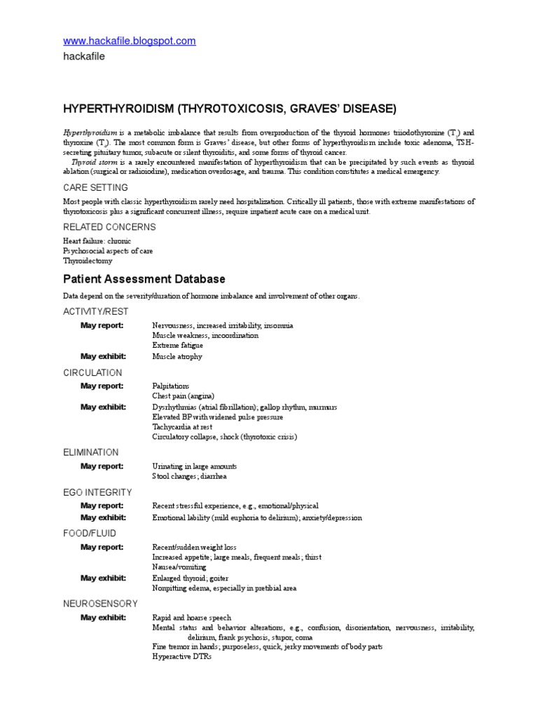 hyperthyroidism case study nursing