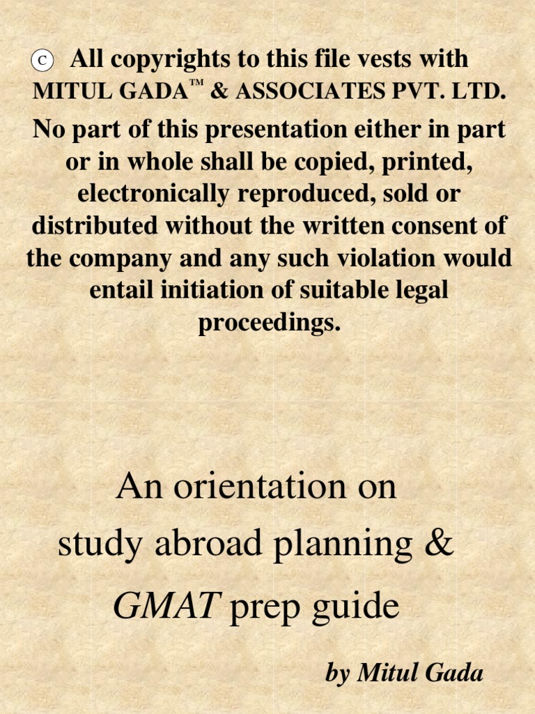 GMAT | PDF | Graduate Management Admission Test | Test Of English As A ...