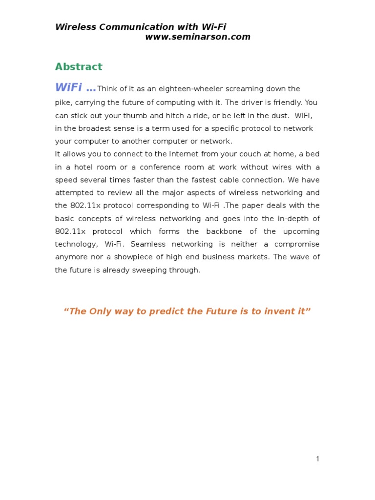 Understanding Wi-Fi and Wireless Networking | PDF