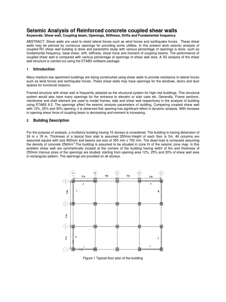 Seismic Analysis of Coupled Shear Walls | PDF | Beam (Structure ...