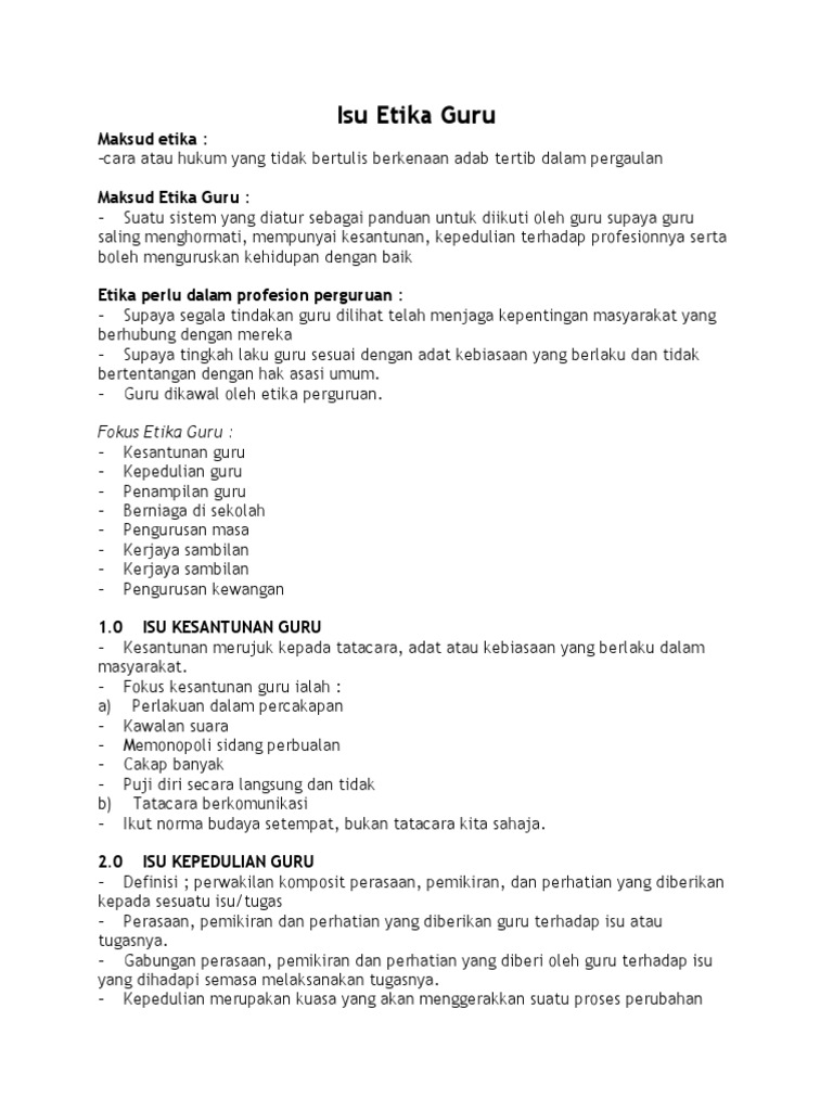 Isu Etika Guru Ip Pdf