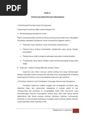 Psikologi Industri Dan Organisasi