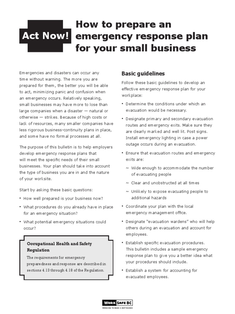 Emergency Response Guide PDF Emergency Evacuation Emergency