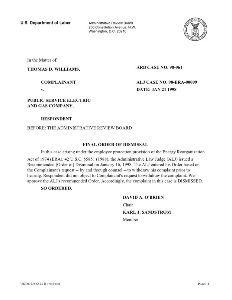 Department of Labor: 98 061 | PDF