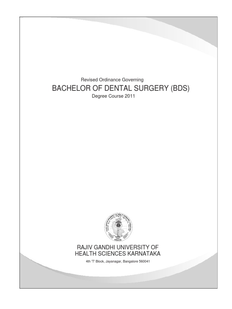 BDS Curriculum (1st year Final year) RGUHS Dental Degree Neck