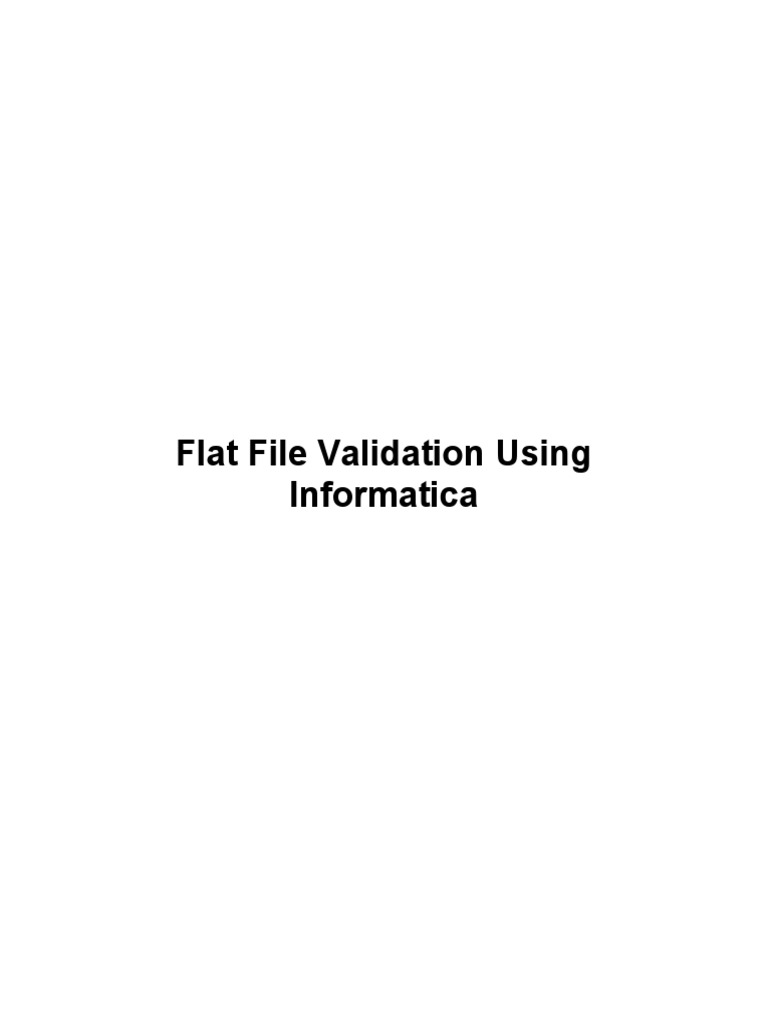 Flat File Validation PDF Table (Database) Computer File