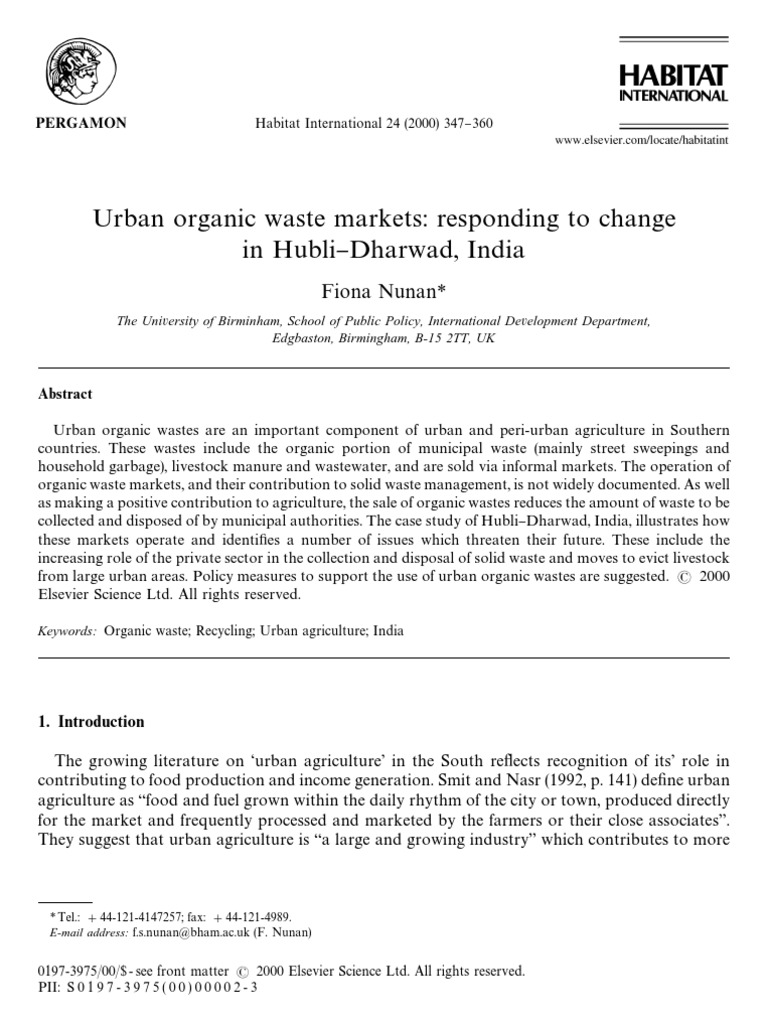 Urban Organic Waste Markets Responding To Change | PDF | Municipal ...